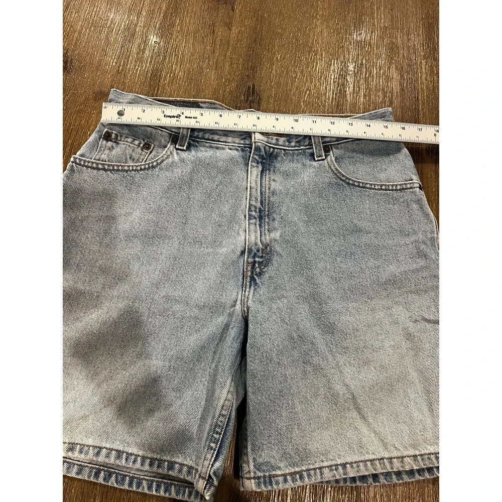 Levis 550 Vintage Relaxed Fit Denim Shorts Light Wash Blue High Waisted 31 Waist